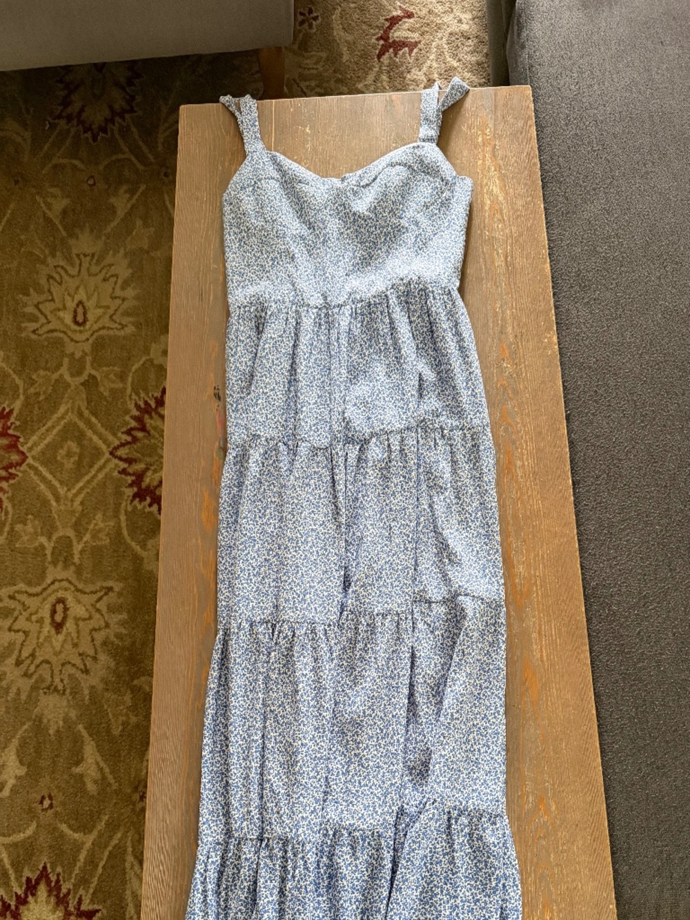 Aqua Tiered Maxi Dress Sz S